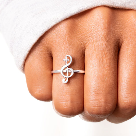 Raise A Hallelujah Clef Cross Ring