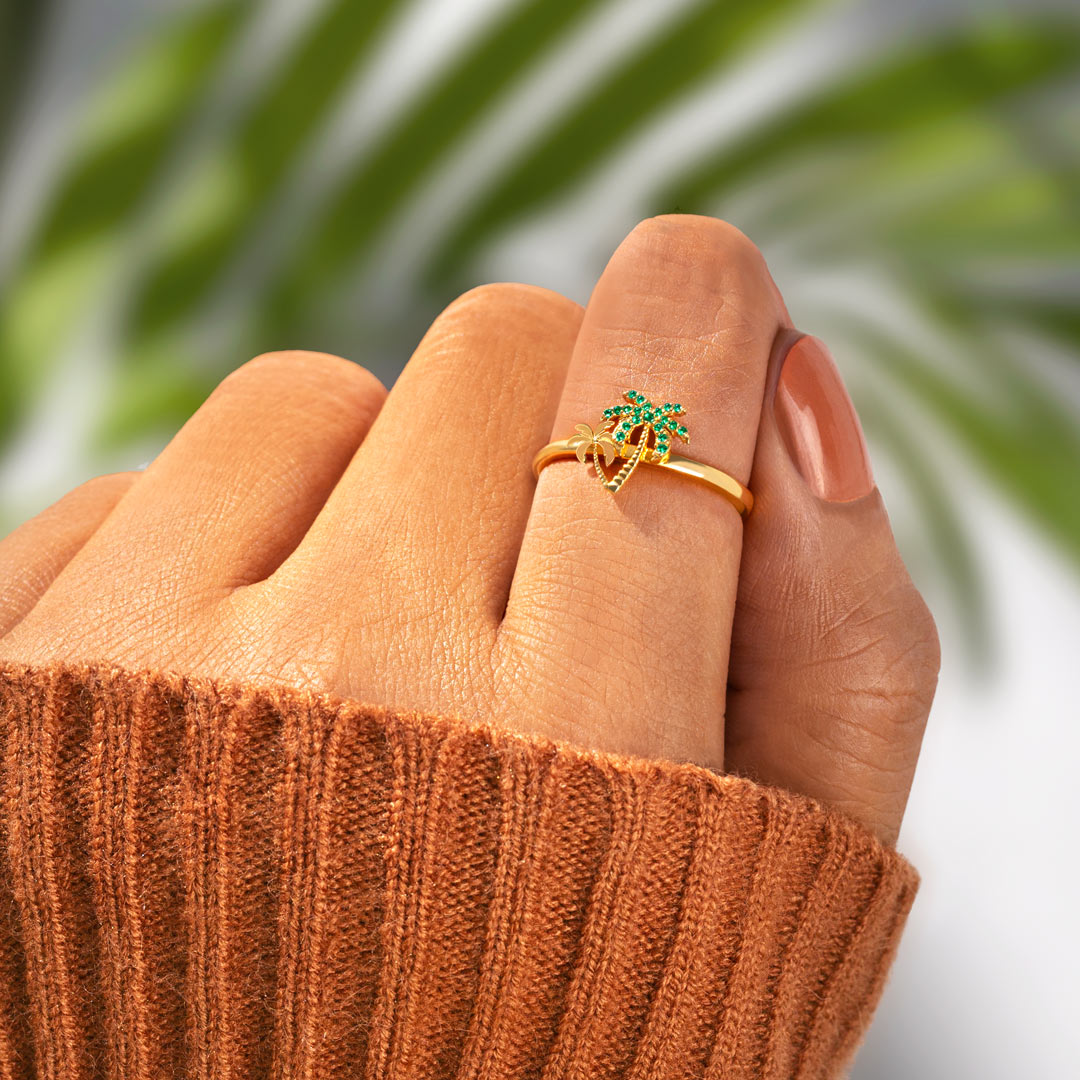 Chase The Sun Palm Tree Ring
