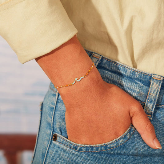 Life Is Good Waves Rainbow Beads Bracelet