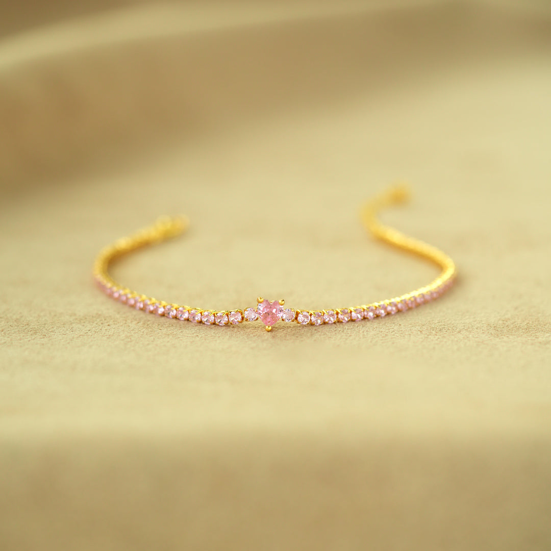 Love Yourself Harder Pavé Heart Bracelet