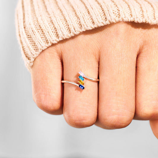 1-5 Birthstones Baguette Cut Ring