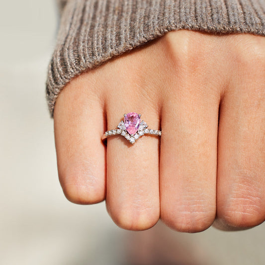 Past Present Future Teardrop Trilogy Ring