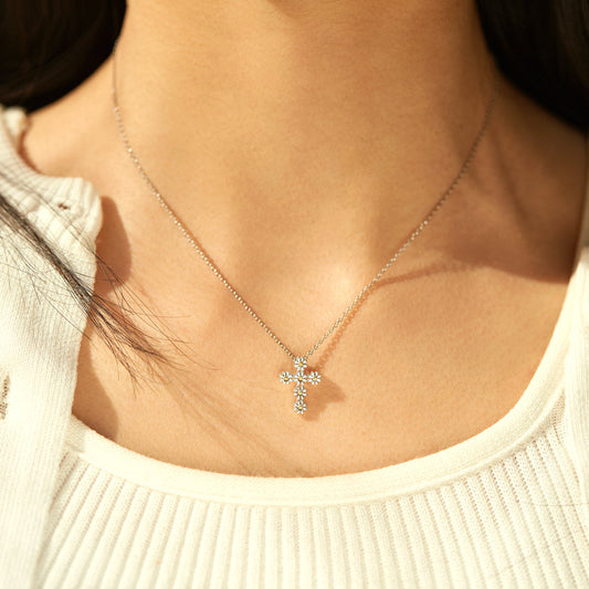Mom You Are A Blessing Daisy Cross Necklace
