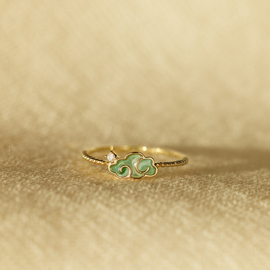 Enamel Auspicious Cloud Ring