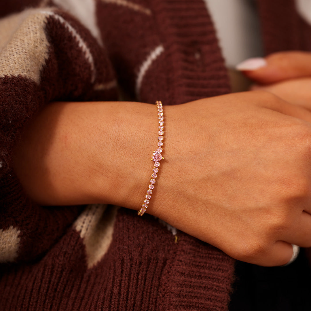 Love Yourself Harder Pavé Heart Bracelet