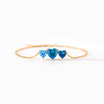 Mama's Valentine Mom And 1-6 Kids Heart Birthstone Bracelet