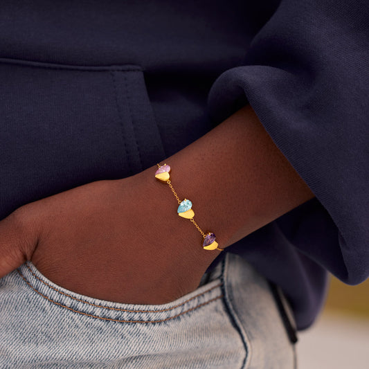 Mama's Valentines 1-6 Teardrop Birthstone Heart Bracelet