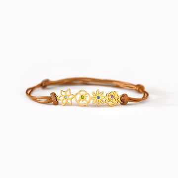 Nana's Valentines 1-8 Birth Flowers Leather Bracelet