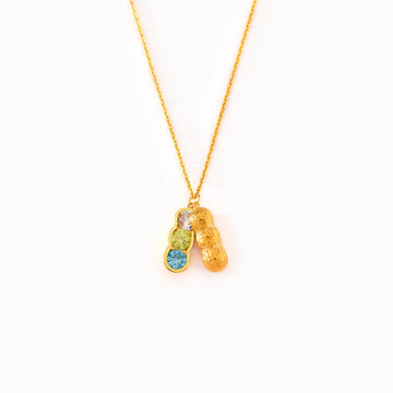 We Are Besties 1-5 Birthstone Peanut Necklace