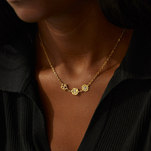 1-12 Birth Flower Necklace-Perfect Gift for Mom/Wife