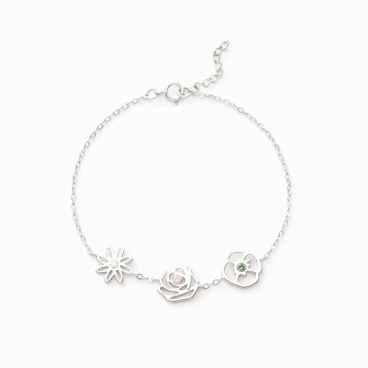 1-10 Birth Flowers Bracelet-Perfect Gift for Mom/Grandma/Wife