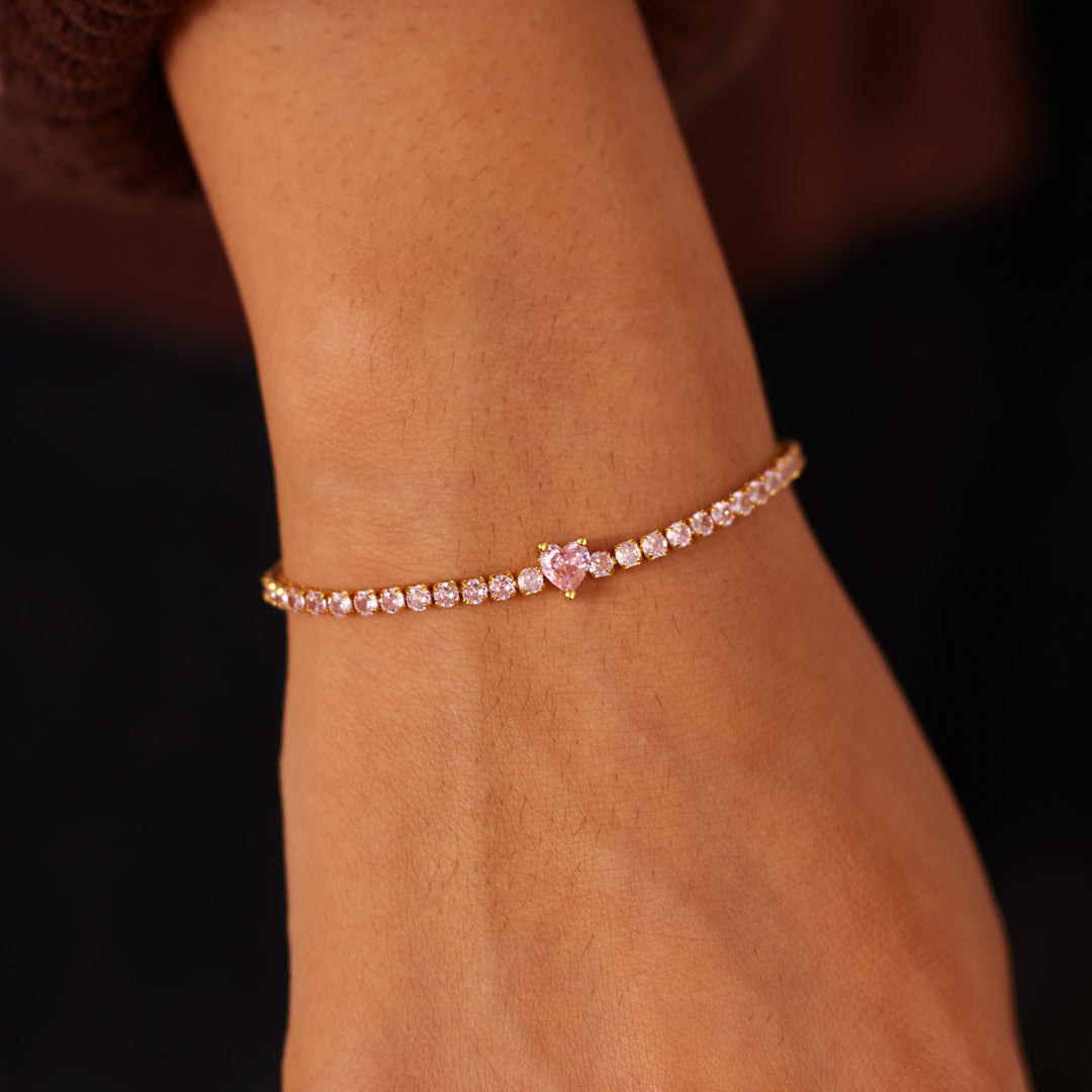 Love Yourself Harder Pavé Heart Bracelet