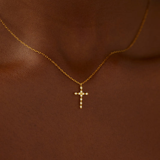 Never Stop Praying Marquise Cross Necklace