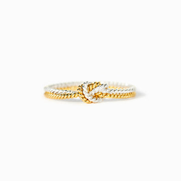 Mama & Daughter Joined Handcrafted Two Strand Knot Ring