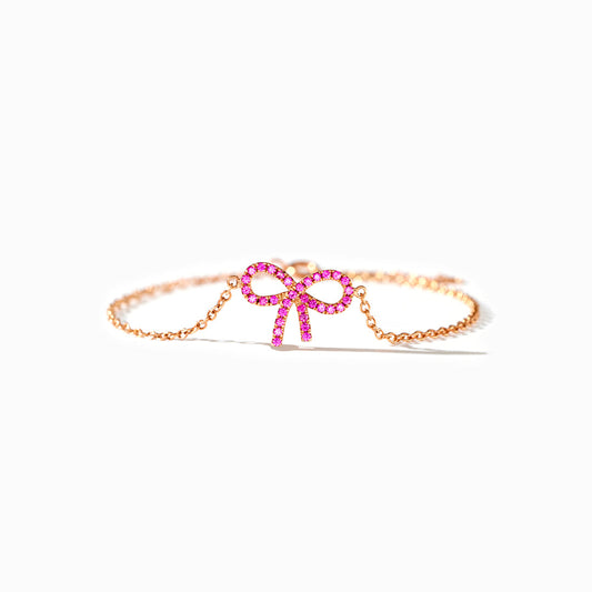 Pixie Pink Pavé Bow Bracelet