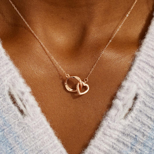 Mother-Daughter Bond Interlocking Mobiüs Heart Necklace