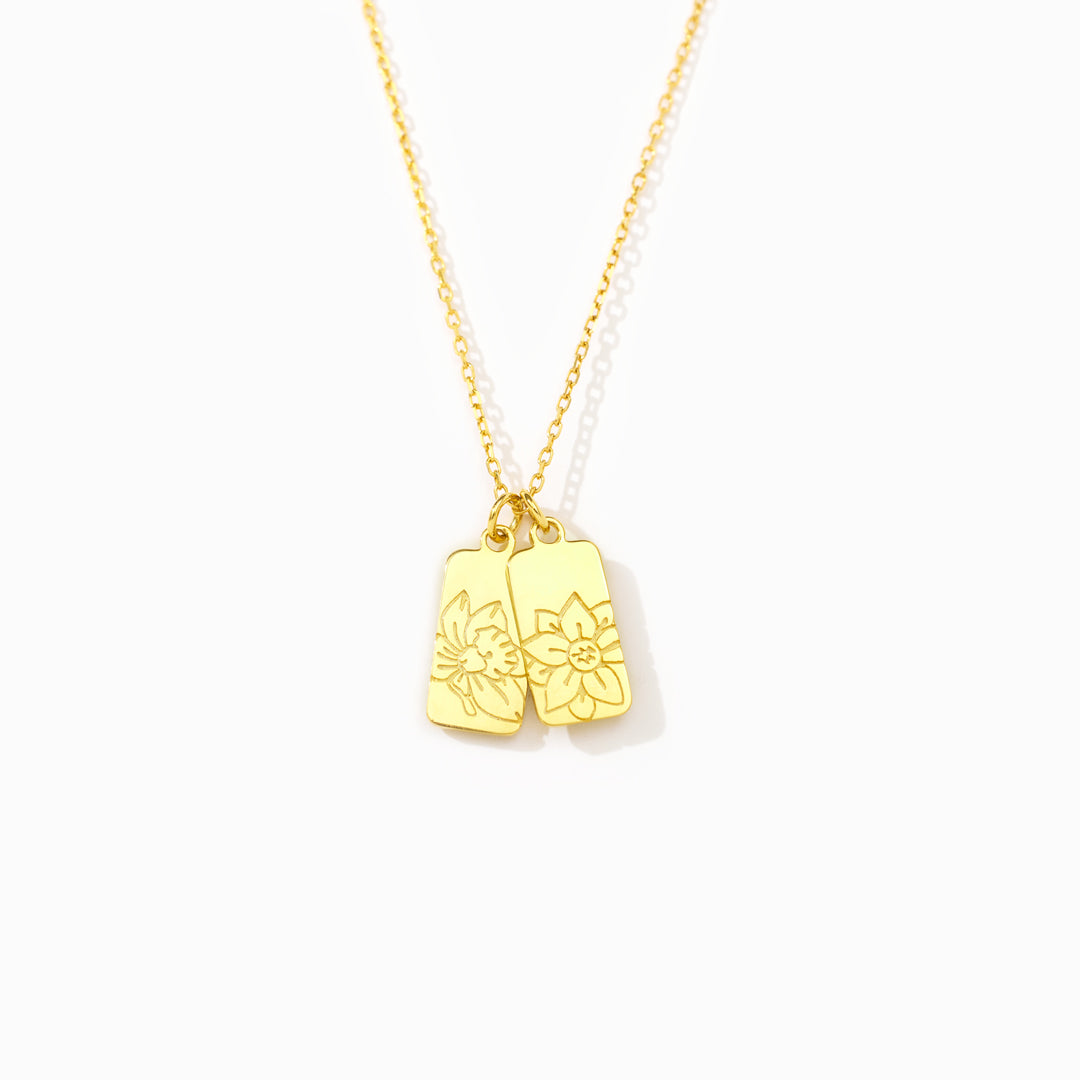 1-6 Birth Flower Disc Necklace