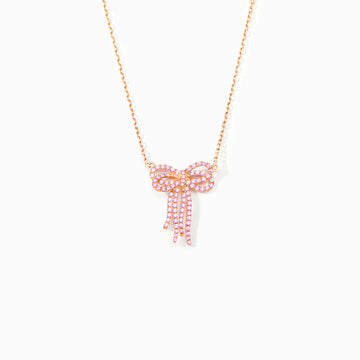 Fable Tassel Pink Bow Necklace
