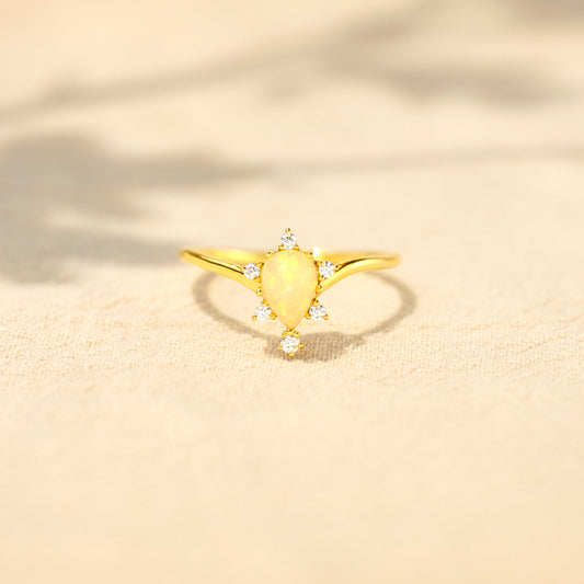 Healing From Trauma Tear Drop Opal Ring