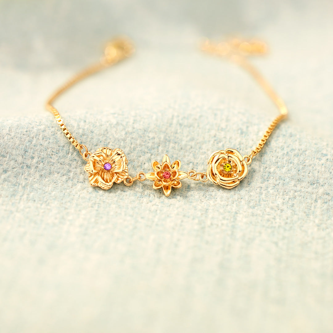 Friendship Garden 1-10 Three-Dimensional Birth Flowers Bracelet