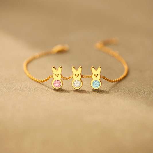 Nana's Little Bunnies 1-14 Birthstones Bunny Bracelet
