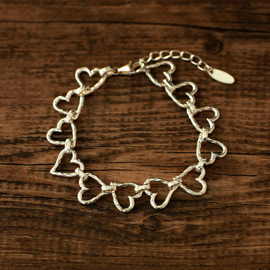 I am Loved Hammered Heart Bracelet