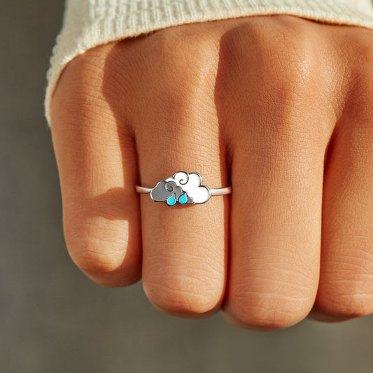 Every Cloud Has a Silver Lining Double Cloud Ring