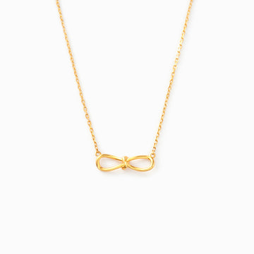 Bow Knot Gold Plated Necklace In Brass/Sterling Silver
