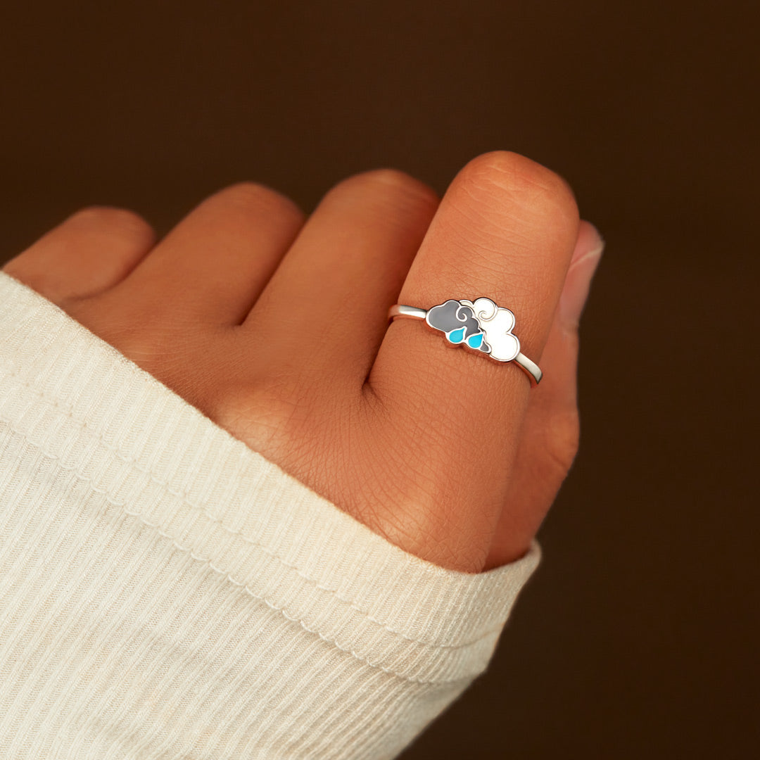 Every Cloud Has a Silver Lining Double Cloud Ring