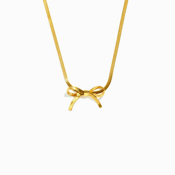 Bow Tie Herringbone Necklace