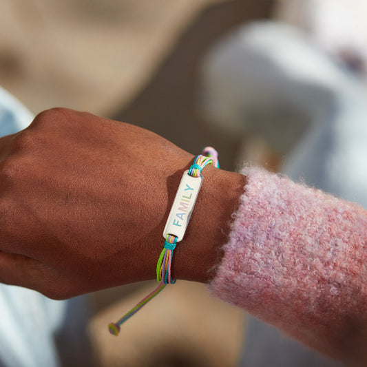 Enamel Mantra Bar Bracelet