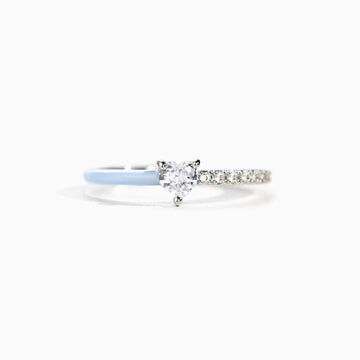 Not Perfect But Loyal Heart-Cut Half Enamel Ring