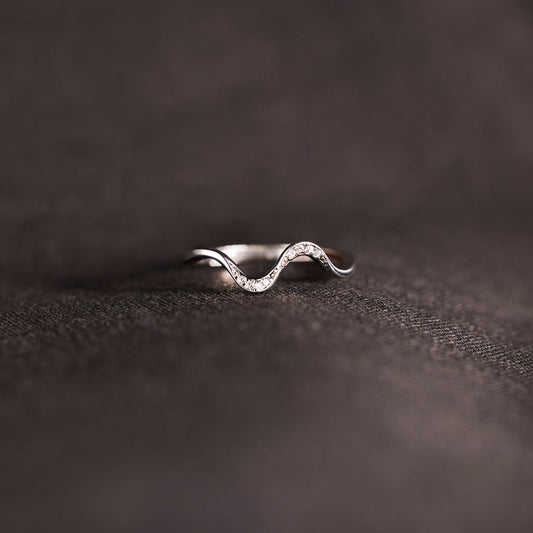 Healing Is Not Linear Minimalist Wave Ring