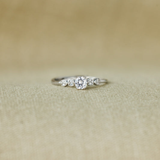 I Love You Round-Cut Heart Band Ring