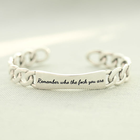 Remember Who The Fuck You Are Braided Bangle