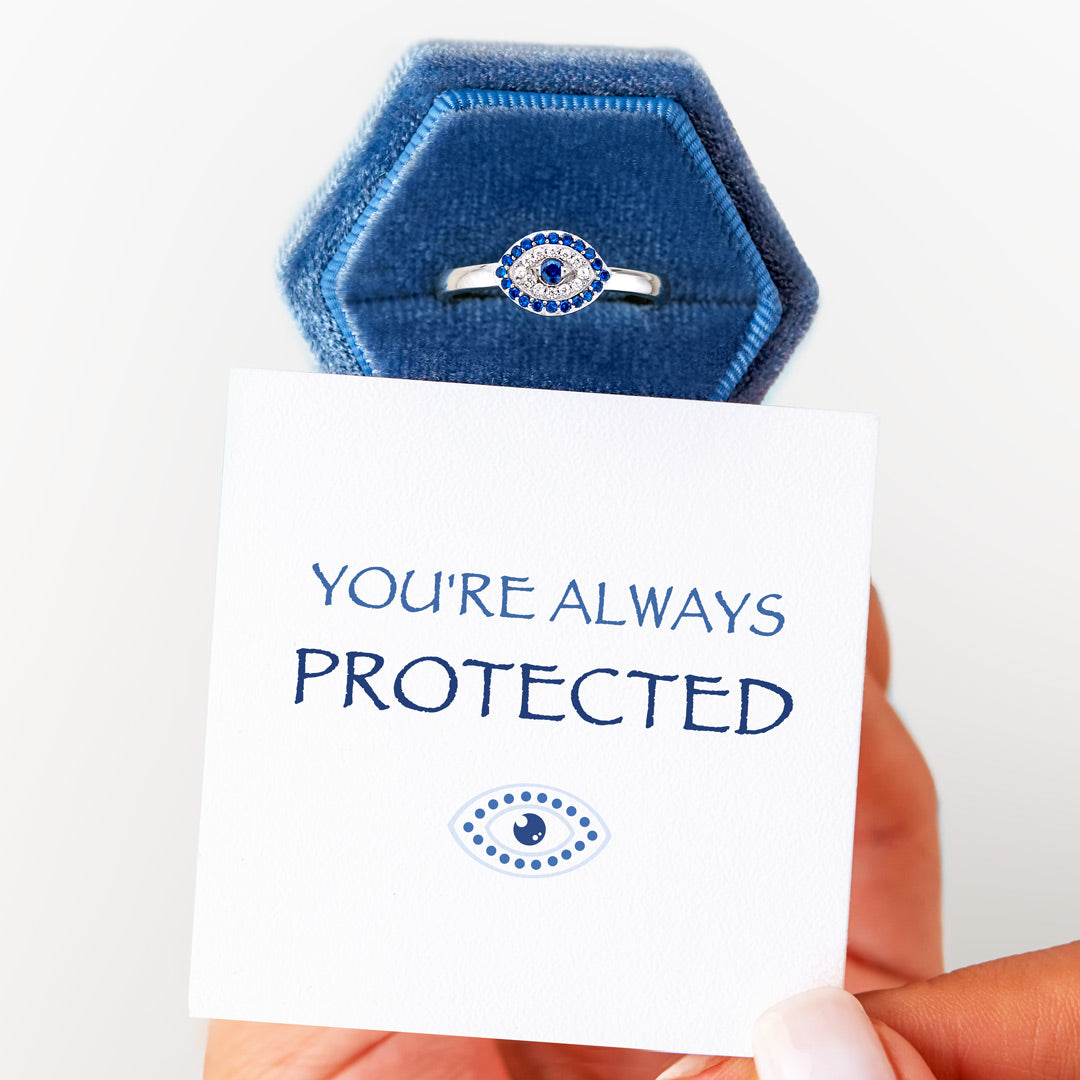 You're Always Protected Evil Eye Talisman Ring