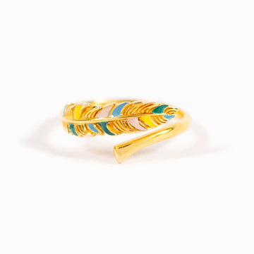 Birds Of A Feather Matching Enamel Feather Ring