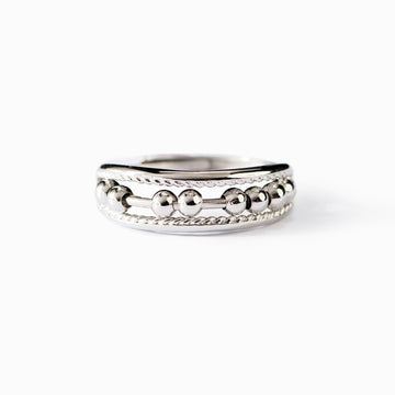 Triple Band Fidget Spinner Ring,Anxiety Ring For Women