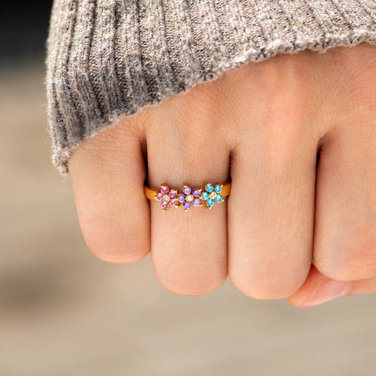 1-6 Flower Birthstone Ring