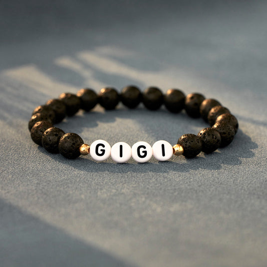 Personalized Word 1-9 Letters Volcano Rock Bracelet