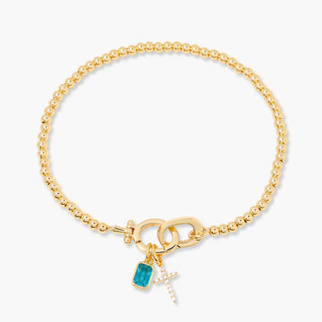kalonfleur Cross Birthstone Bracelet