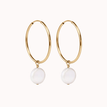Lana Pearl Hoop Earrings
