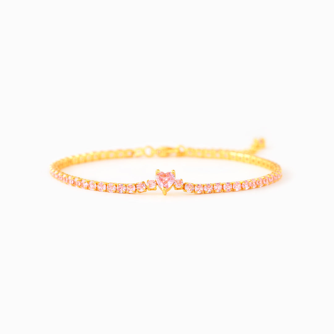 Love Yourself Harder Pavé Heart Bracelet