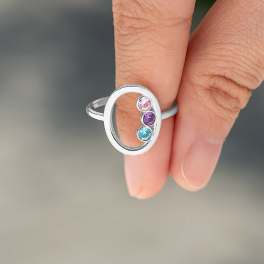 1-5 Birthstones Circle Ring
