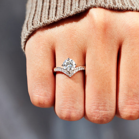 Count On Me Round-Cut Chevron Ring