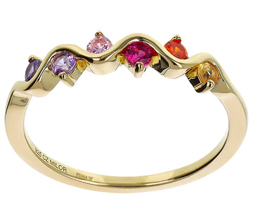 Multicolor Wave Design Ring