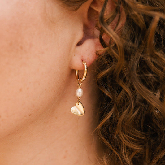 Mini Paper Heart Hoop Earrings