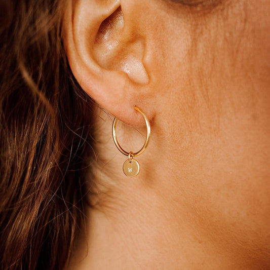 Personalized Disc Hoop Earrings