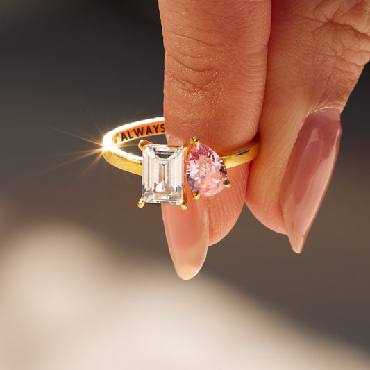 Always & Forever Two Birthstone Toi et Moi Ring