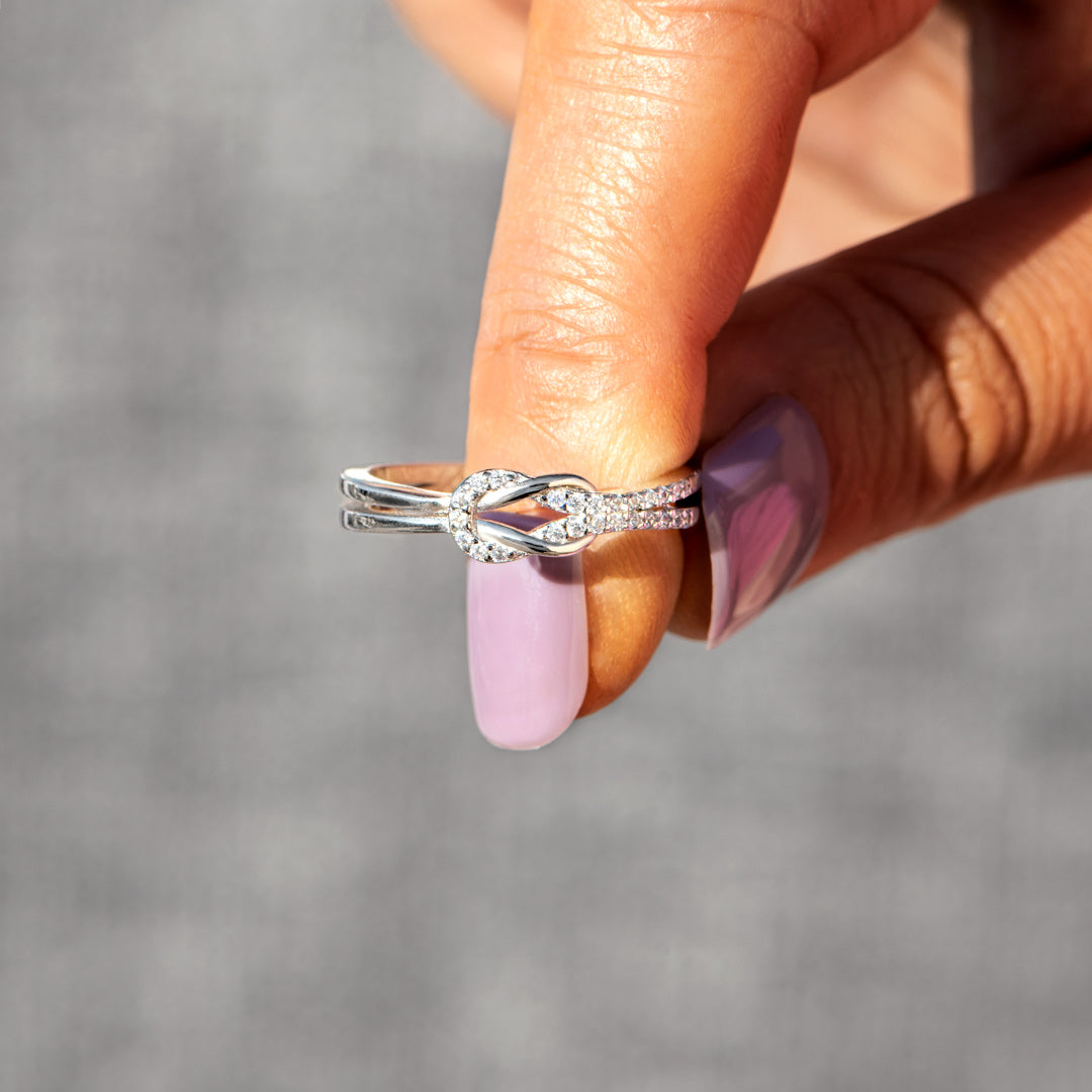 Mother & Daughter Ring - Square Knot Ring